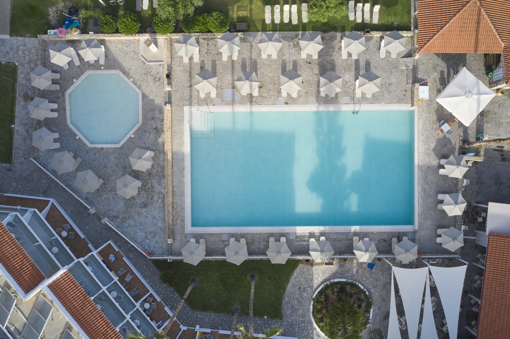 a pool in a stone building