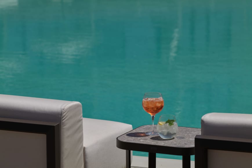 a glass of wine on a table