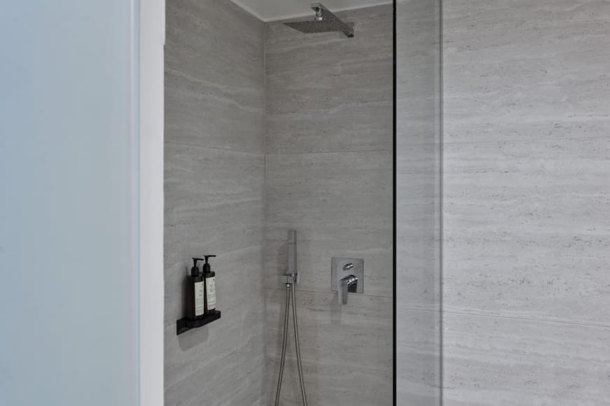 a door with a glass window