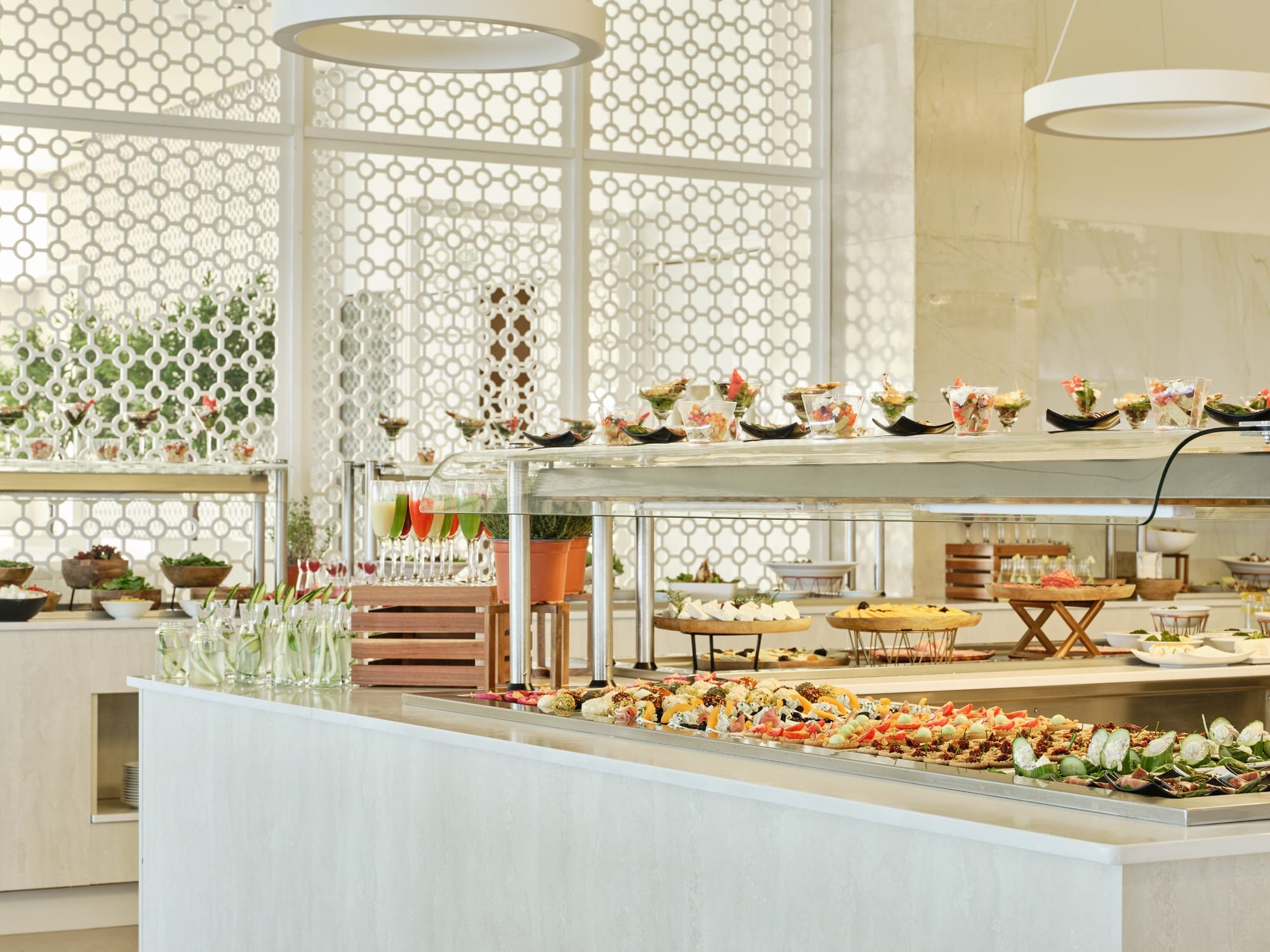 a large kitchen with many food items