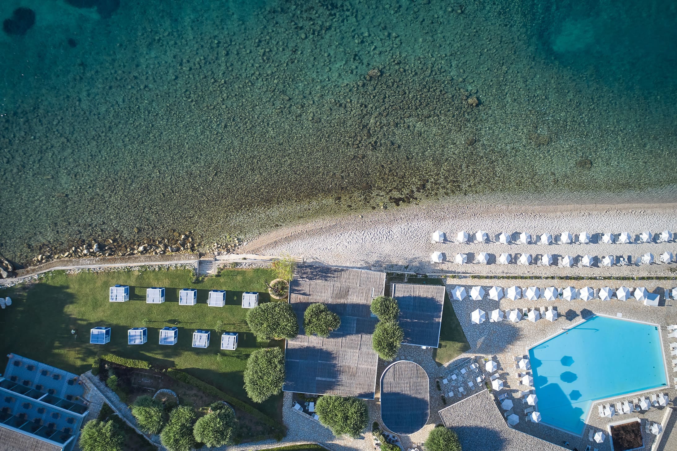 a high angle view of a building