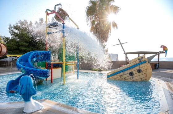 a water park with slides