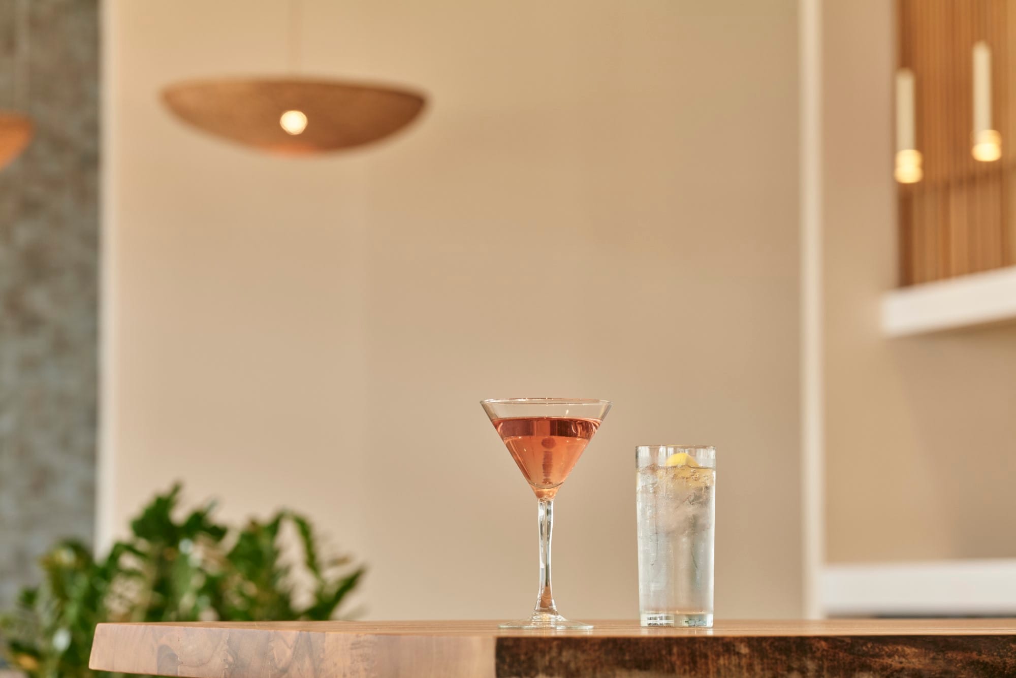 a glass of wine on a table