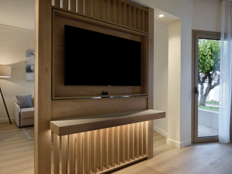 a tv in a room