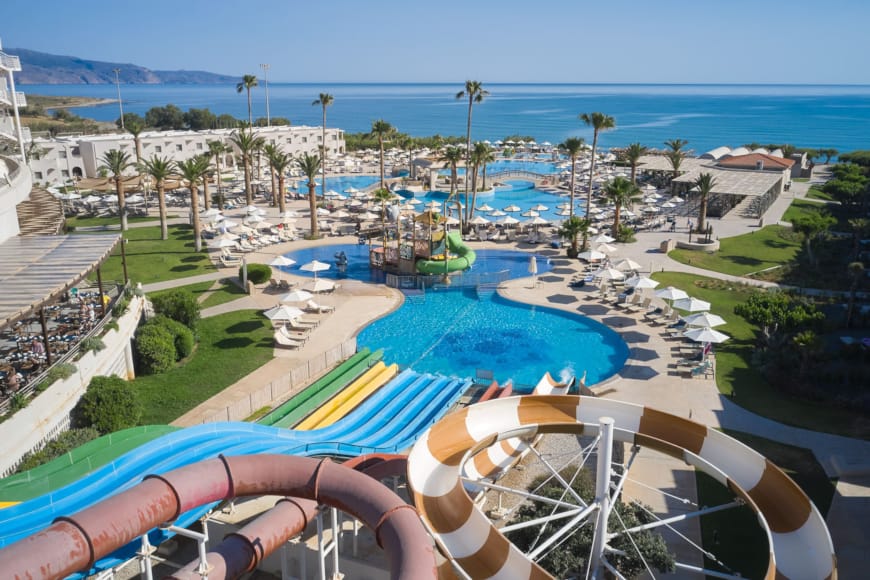 a pool with a slide