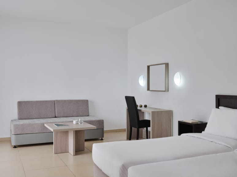 a room with a couch and a table