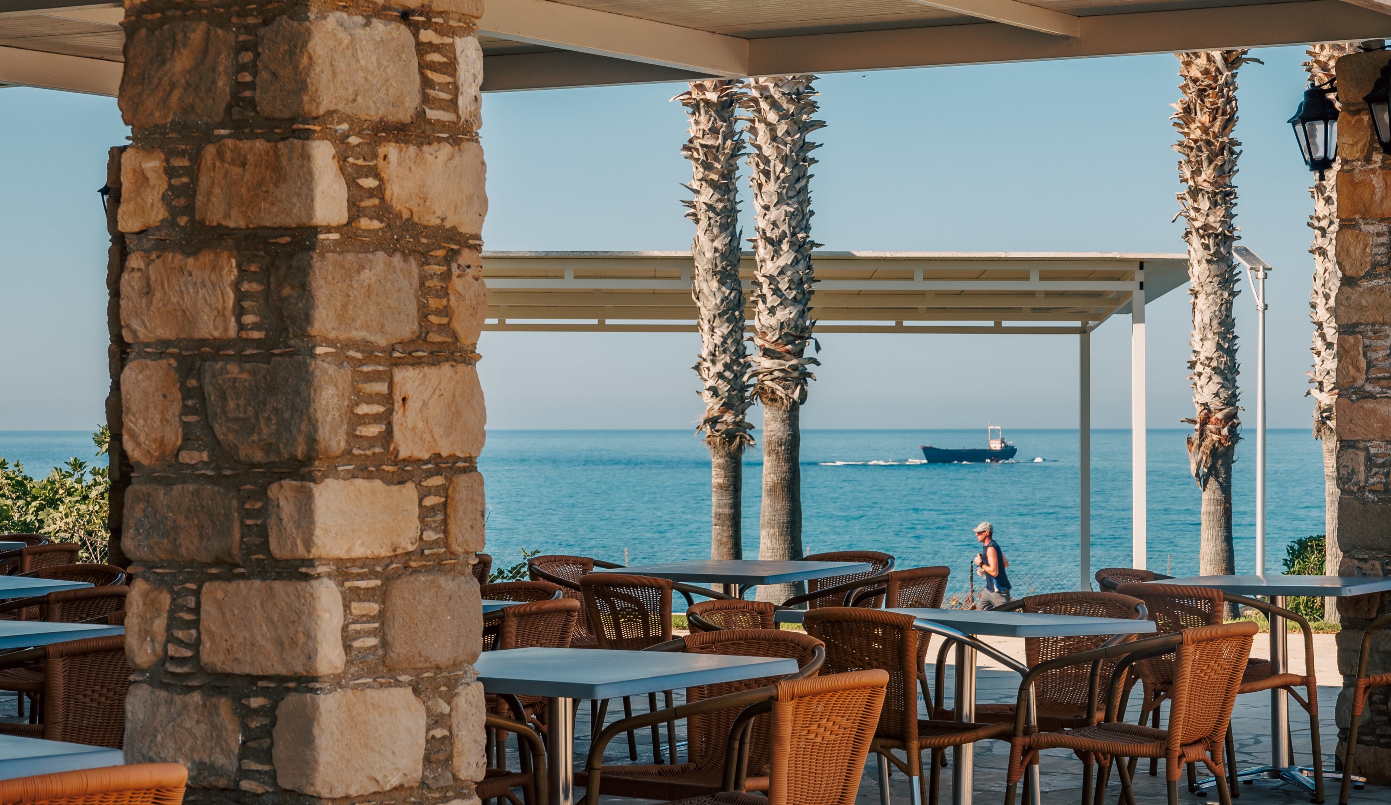 tables and chairs outside