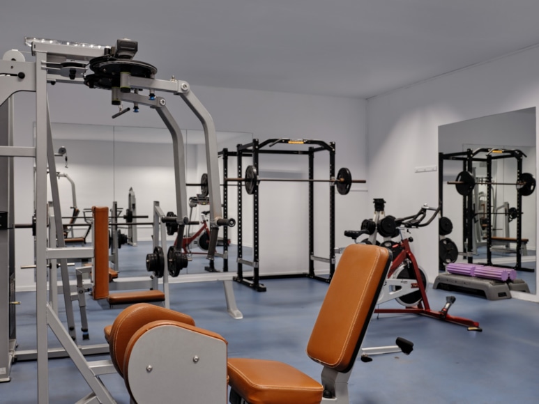 a gym with exercise equipment