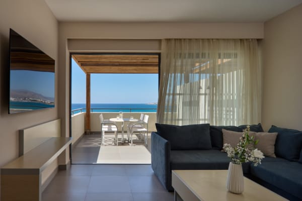 a living room with a large window