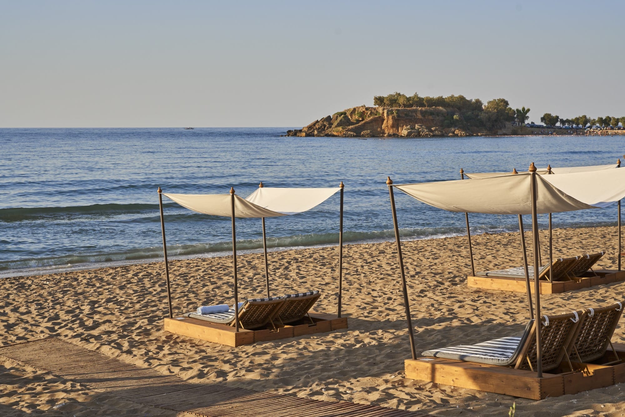 chairs and umbrellas on a beach