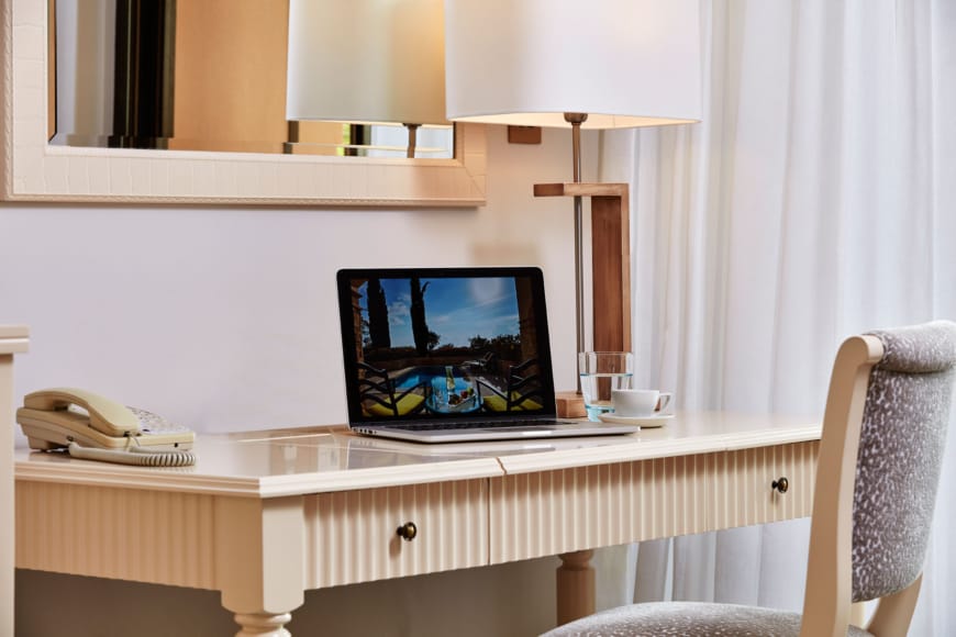 a computer on a desk