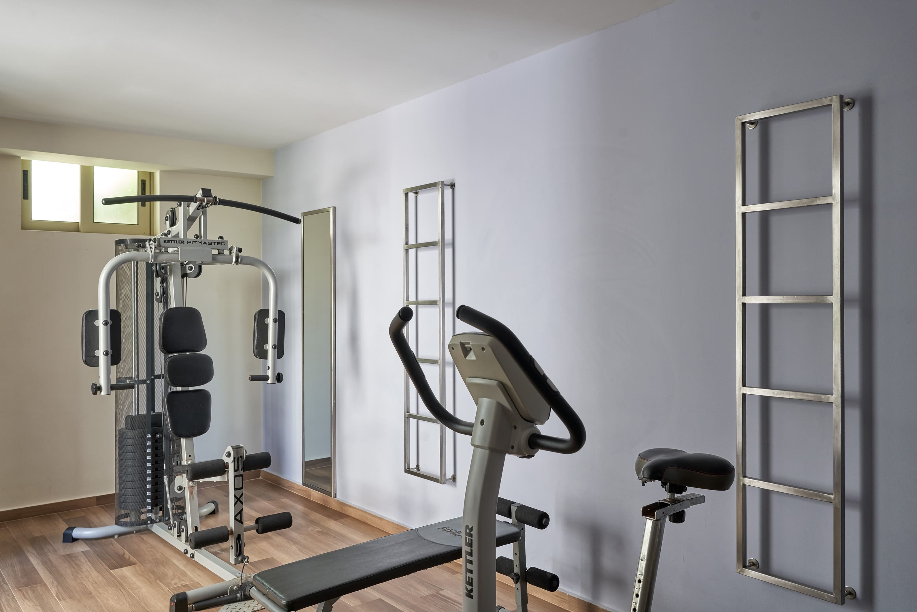 a gym with treadmills