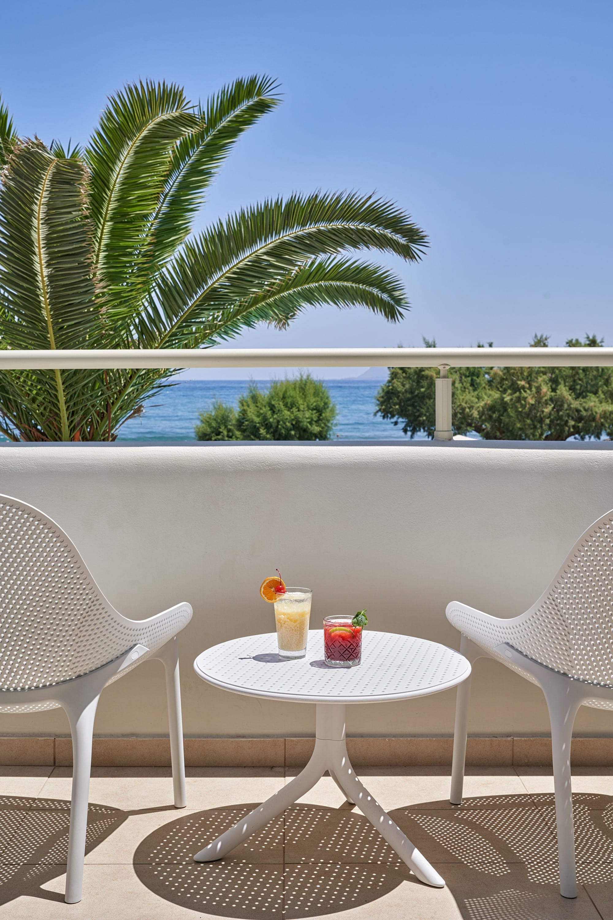 a table and chairs on a deck