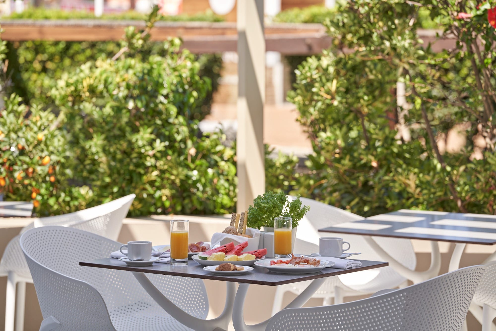 a table with plates and glasses on it