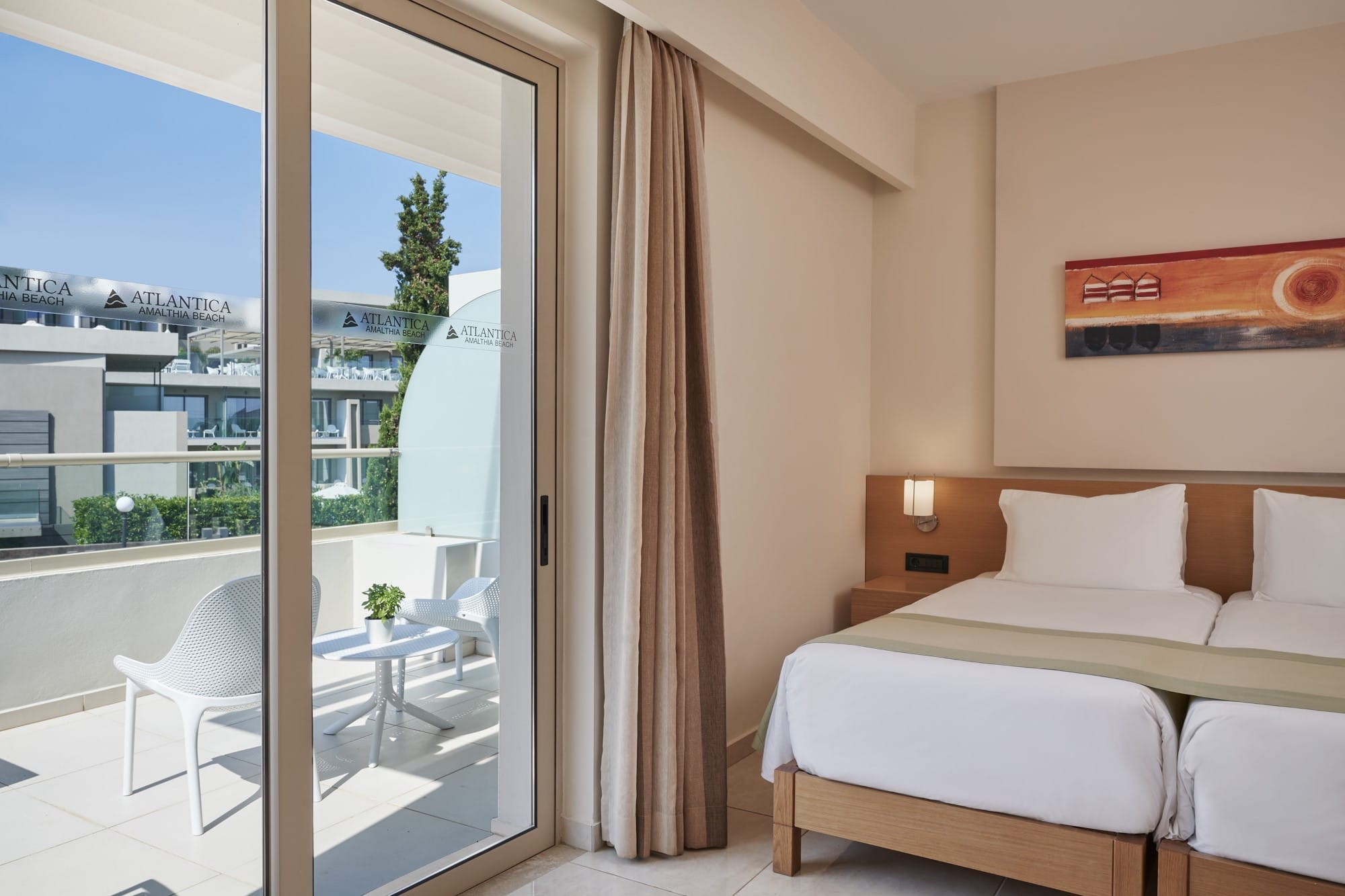 a room with a bed and a table