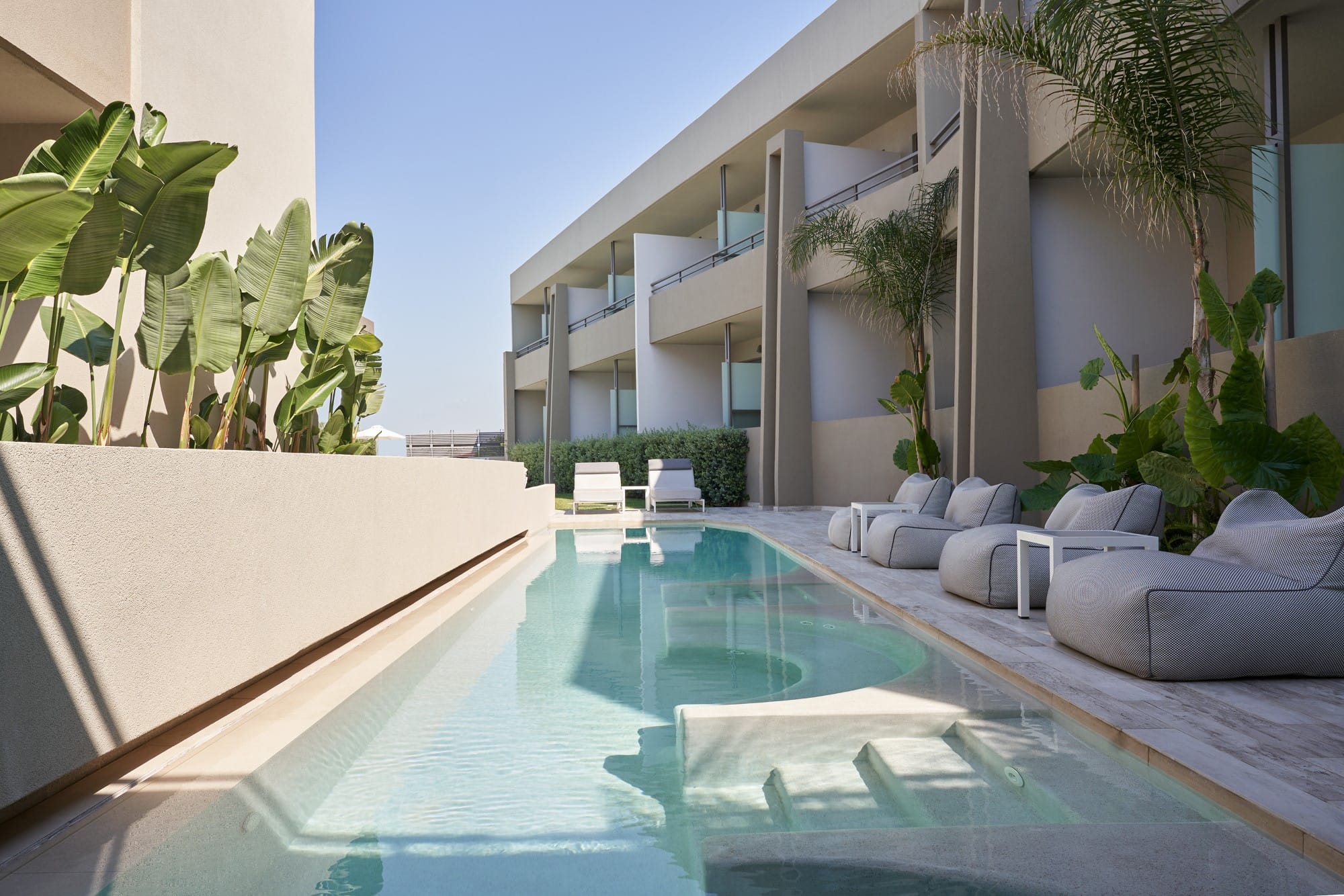 a swimming pool in a house