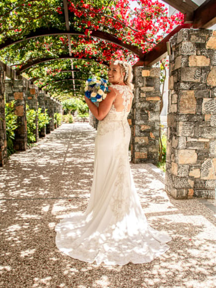 a person in a wedding dress