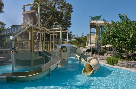a water park with a slide