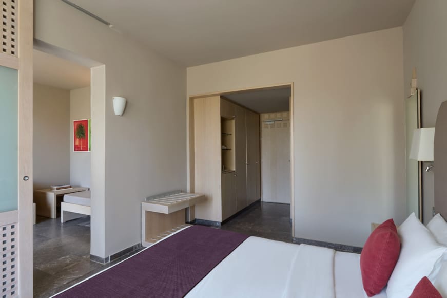 a room with a bed and a couch