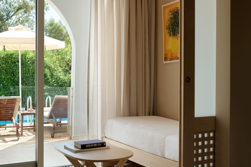 a living room with a white couch