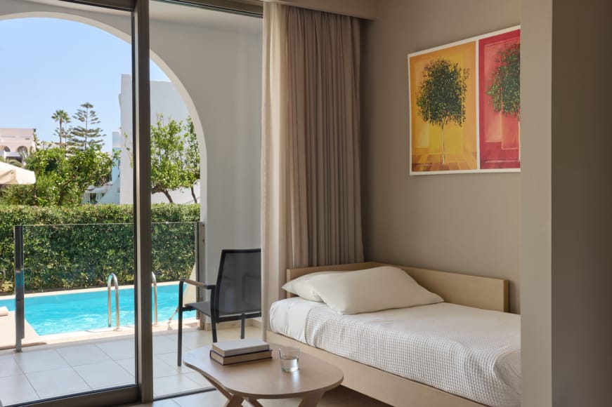 a living room with a large window