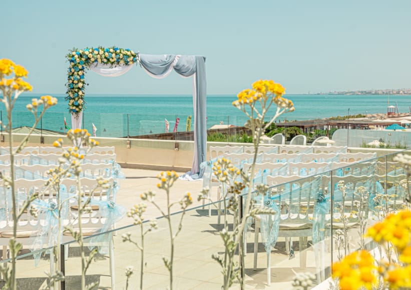 a view of the ocean from a balcony