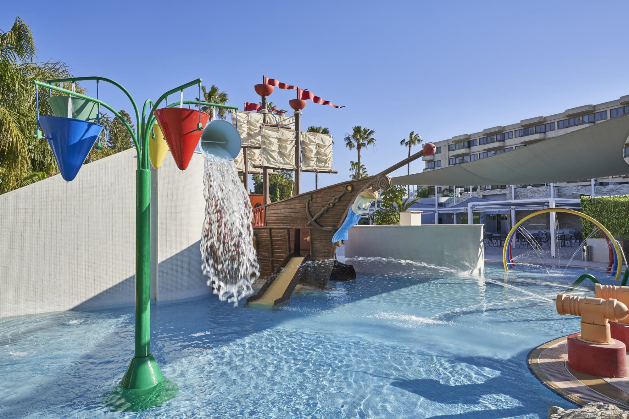 Kids Water Playground With Slides At The Atlantica Oasis Hotel In Limassol, Cyprus.