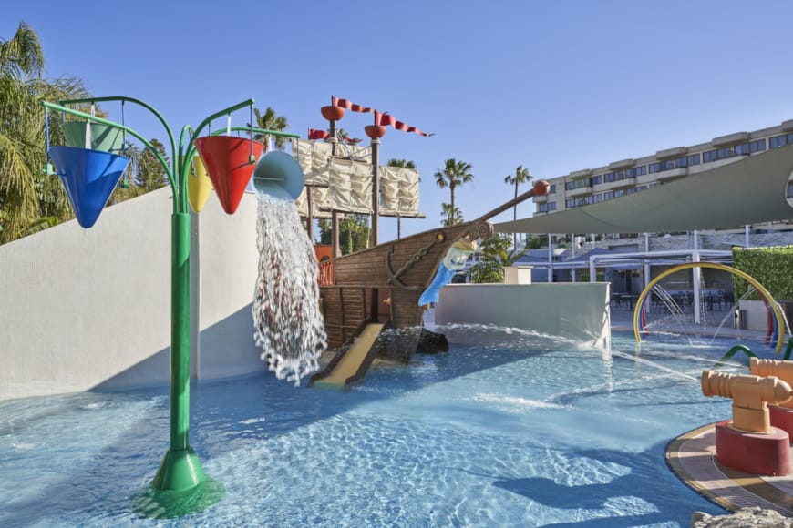 Kids Water Playground With Slides At The Atlantica Oasis Hotel In Limassol, Cyprus.