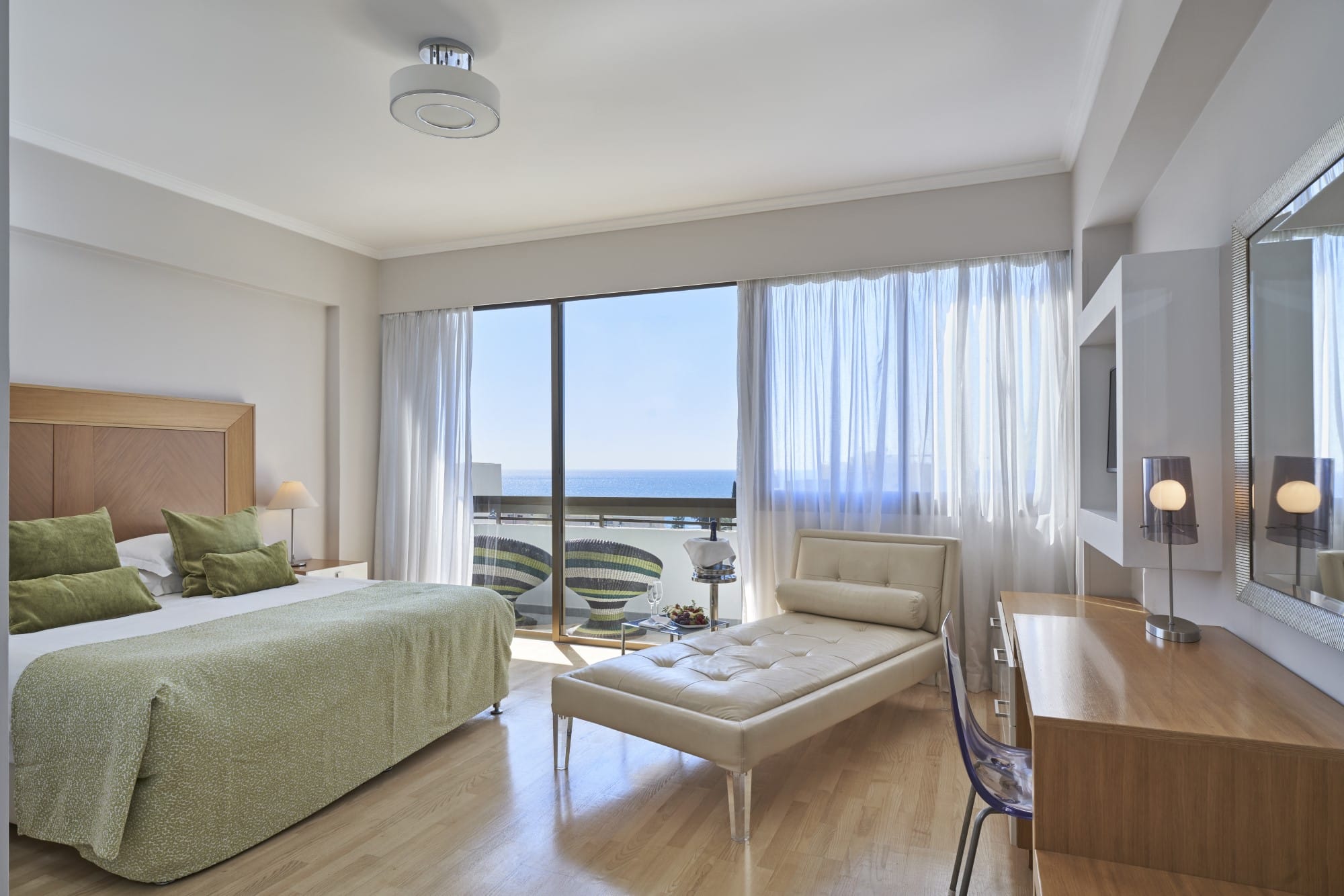 Spacious Sea View Room At The Atlantica Oasis Hotel In Limassol, Cyprus.