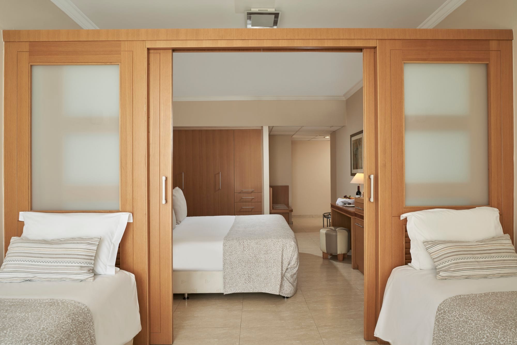 a room with two beds