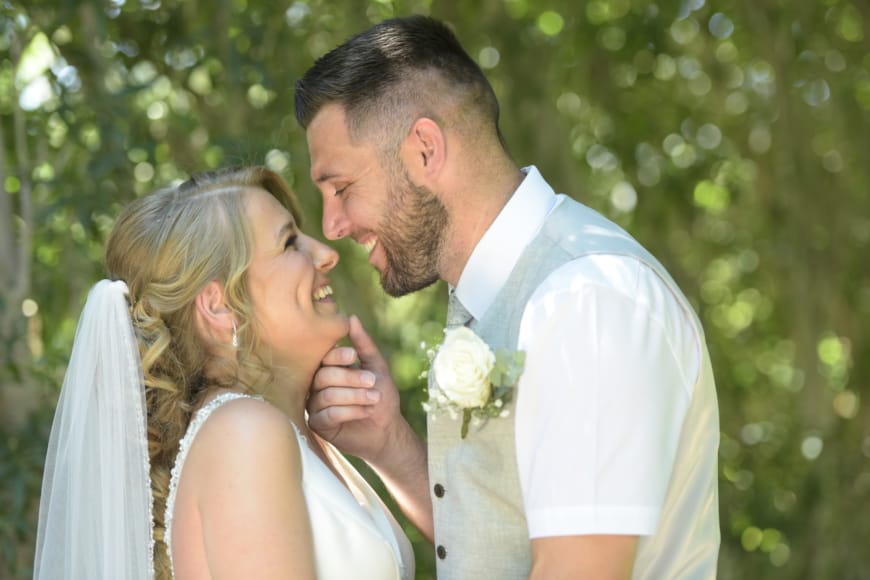 a man and woman kissing