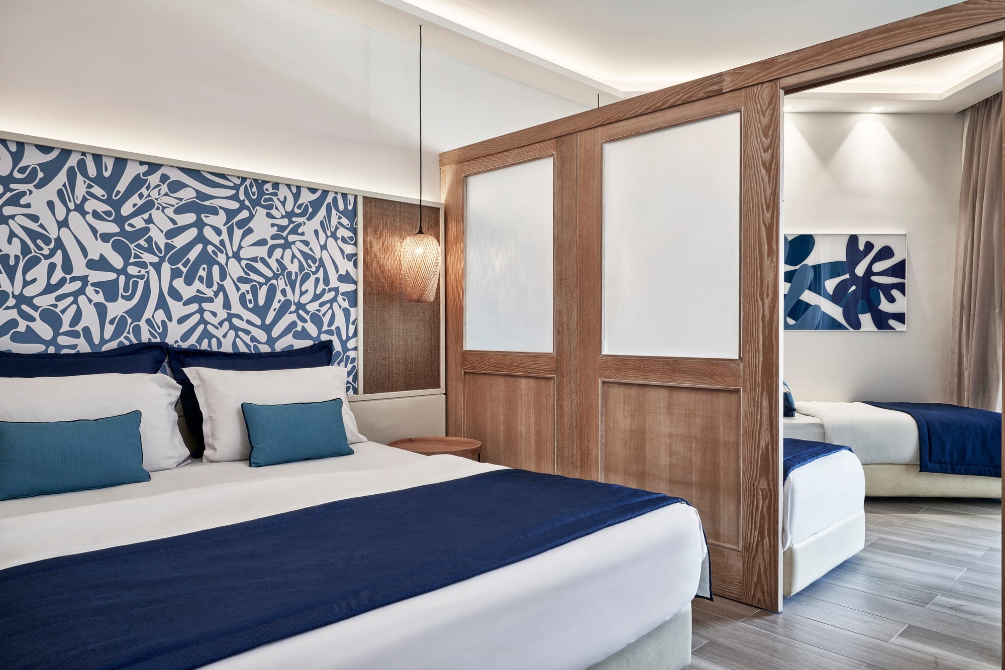 a room with two beds