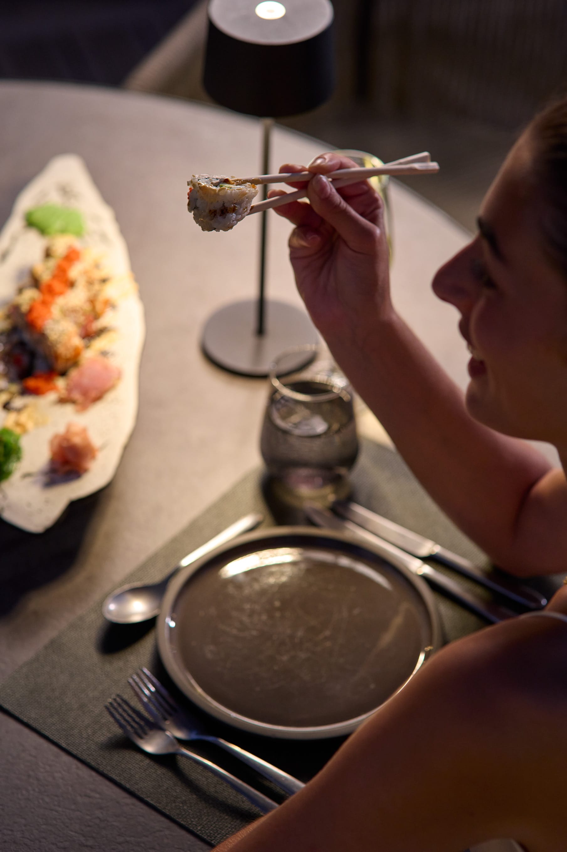 a person eating food