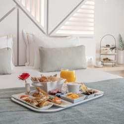 a table with food on it
