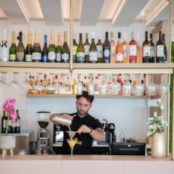 a person holding a glass of wine