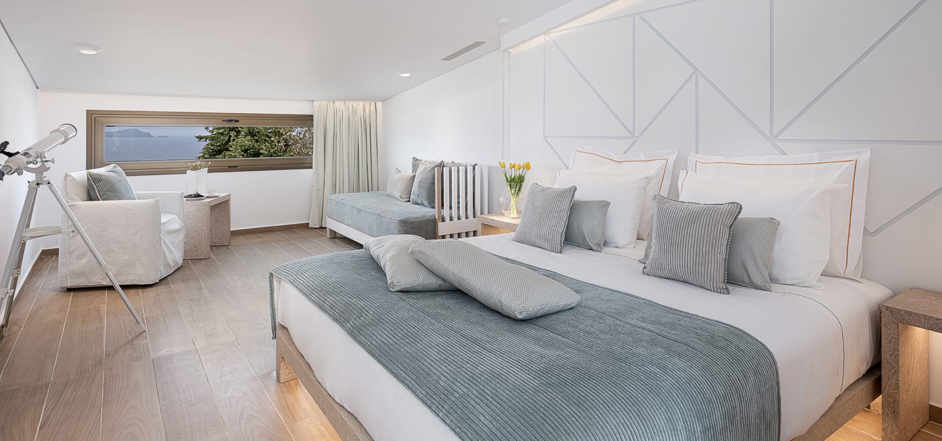 a bed in a room