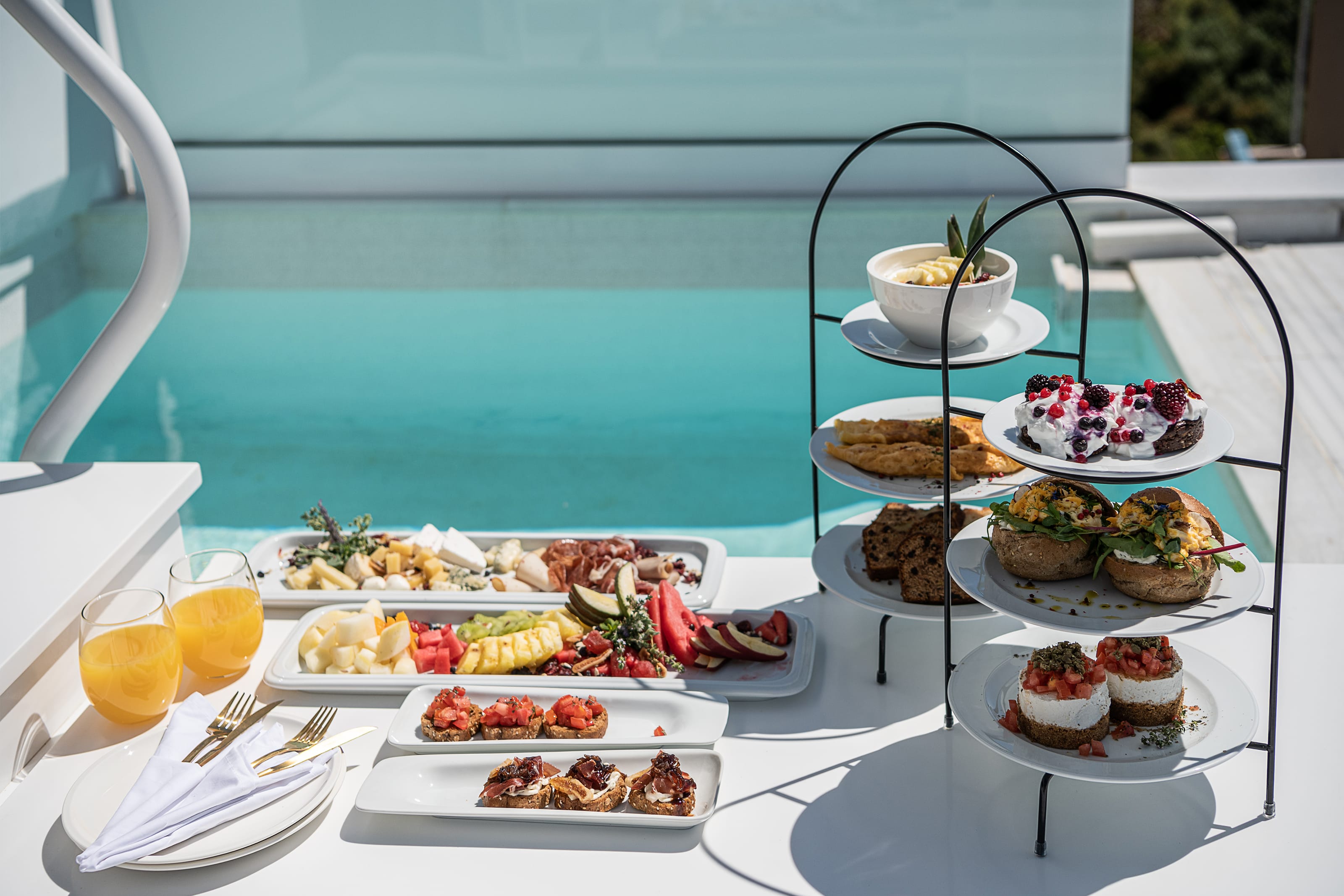 a table with food on it