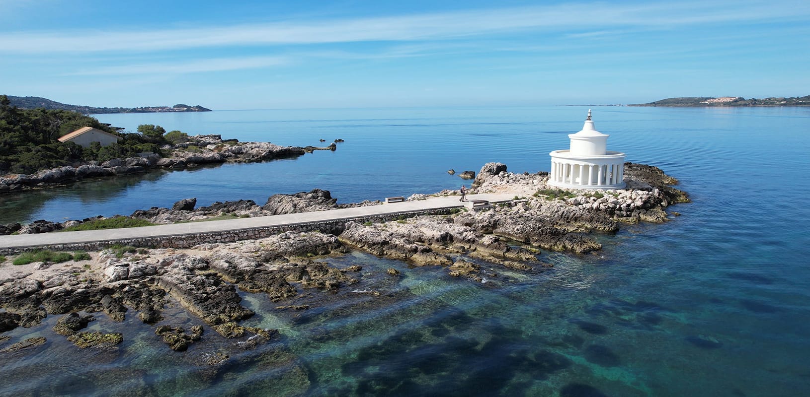 a lighthouse on an island