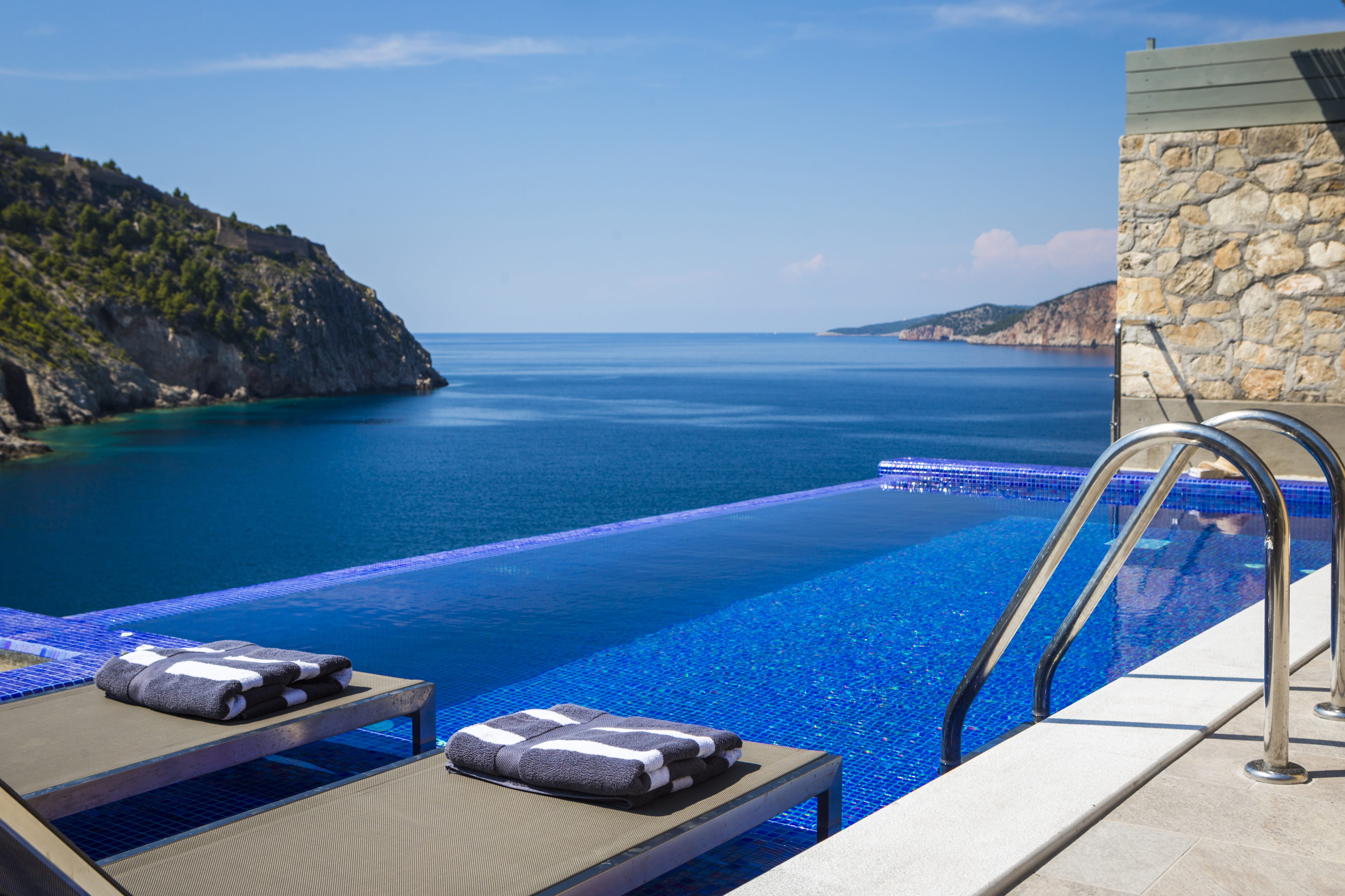 a deck overlooking a body of water