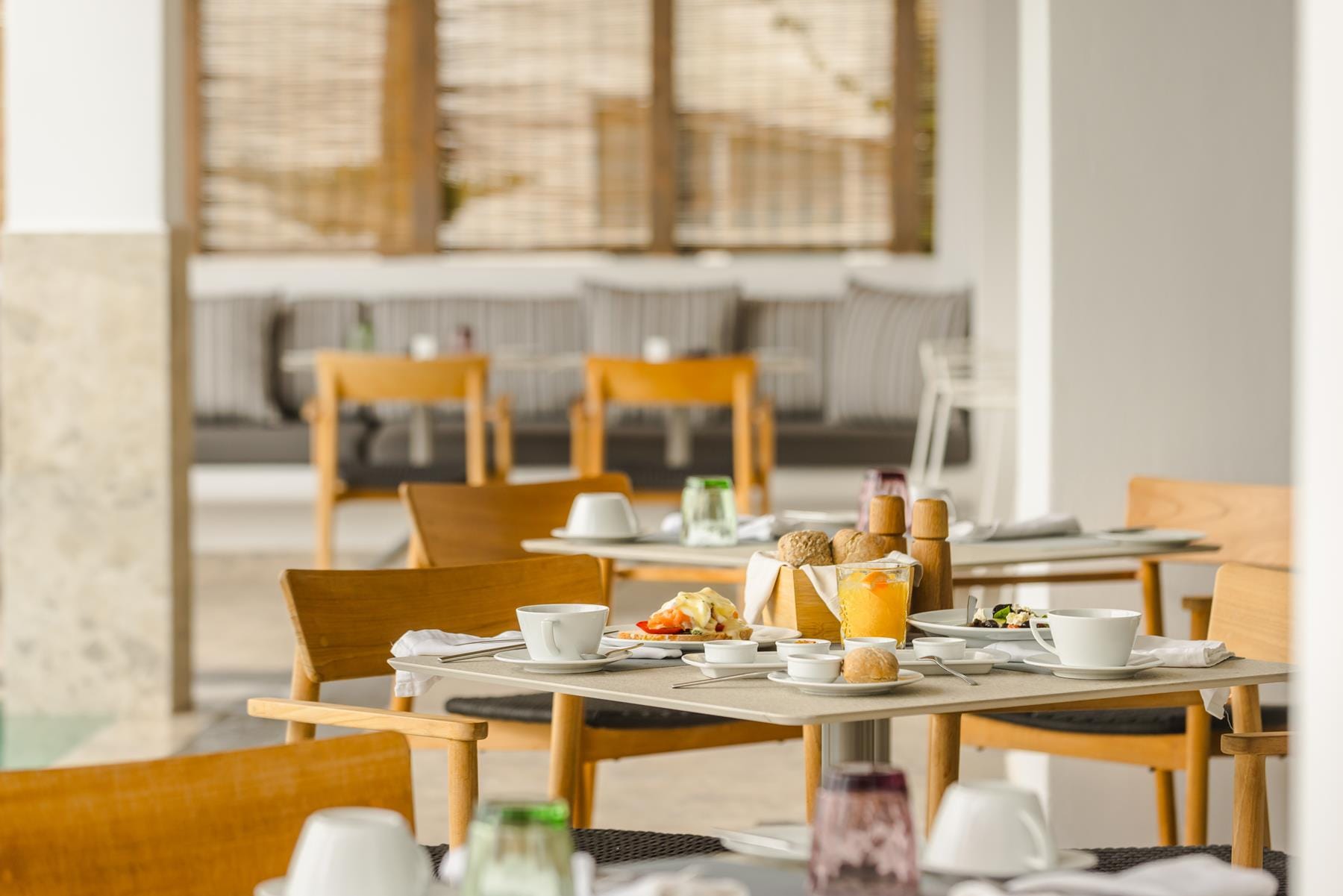 a table with food on it