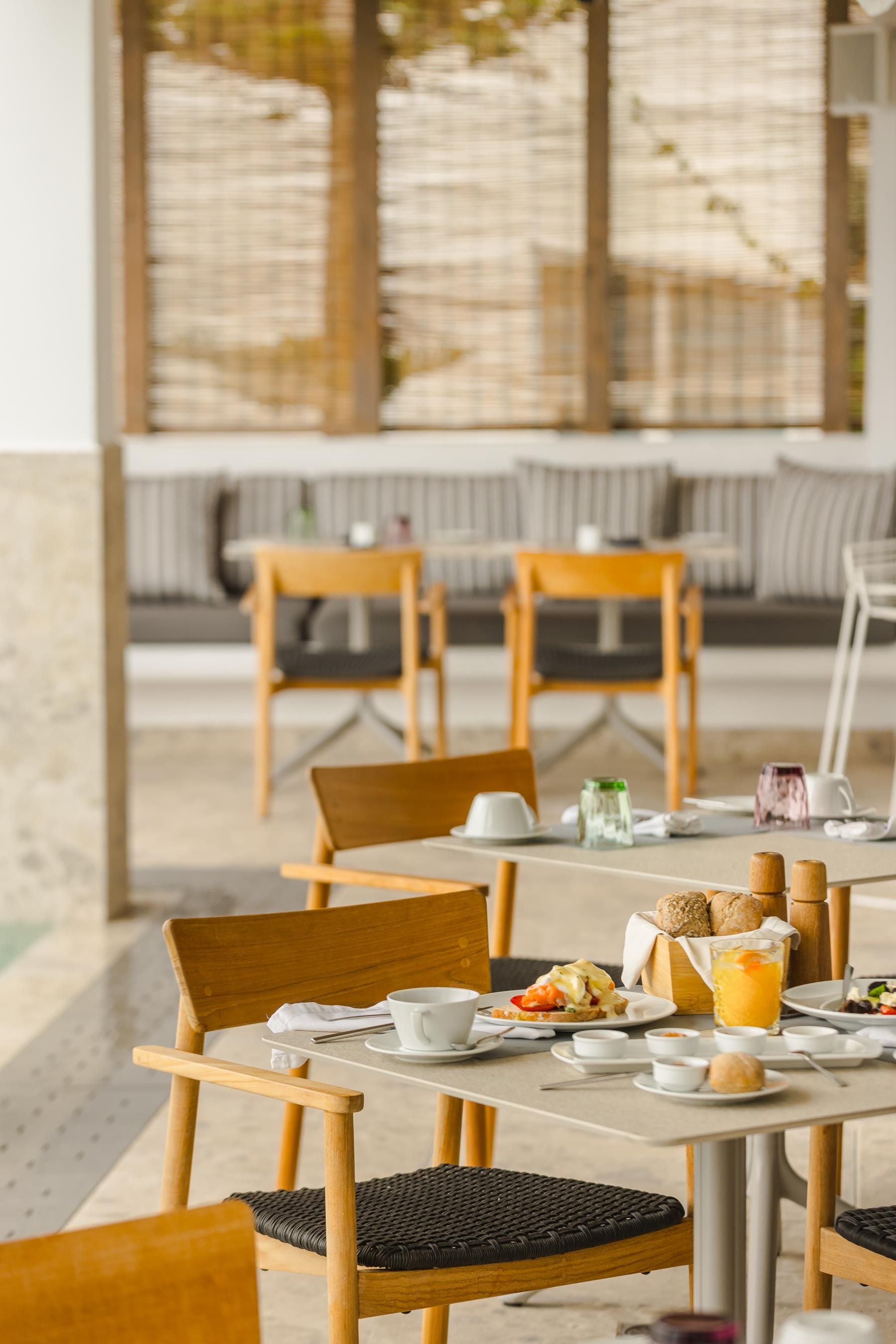 a table with food on it