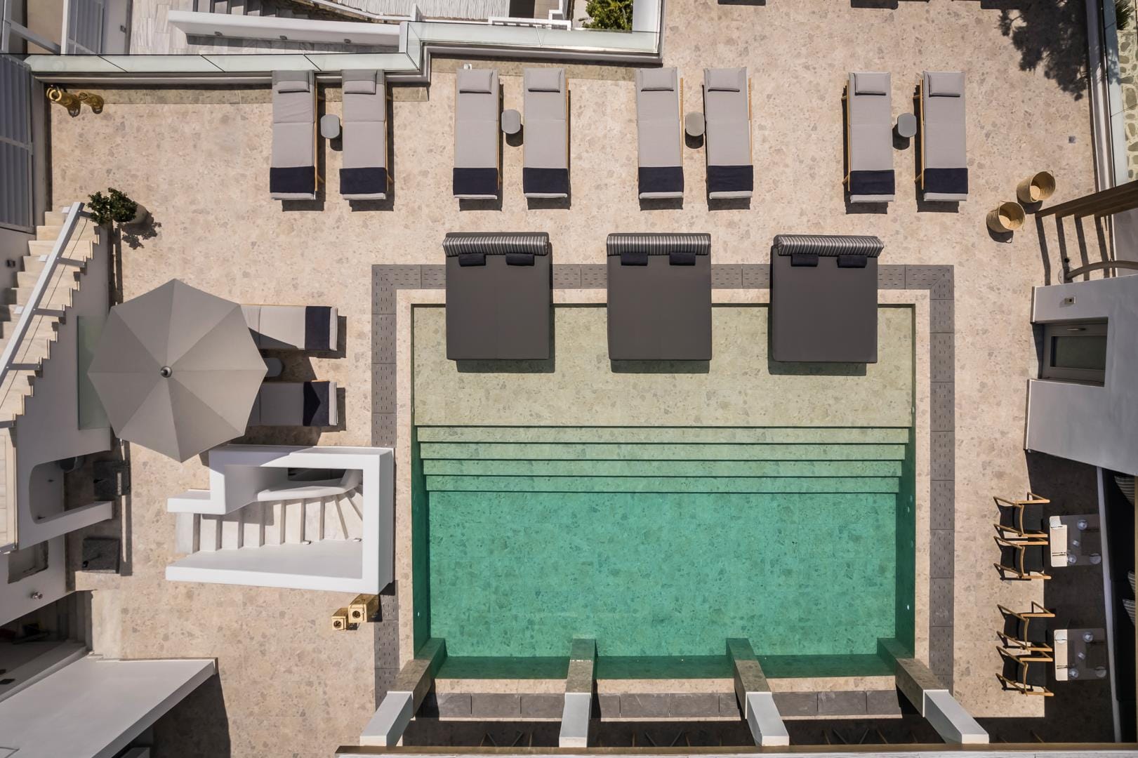 a building with a green door