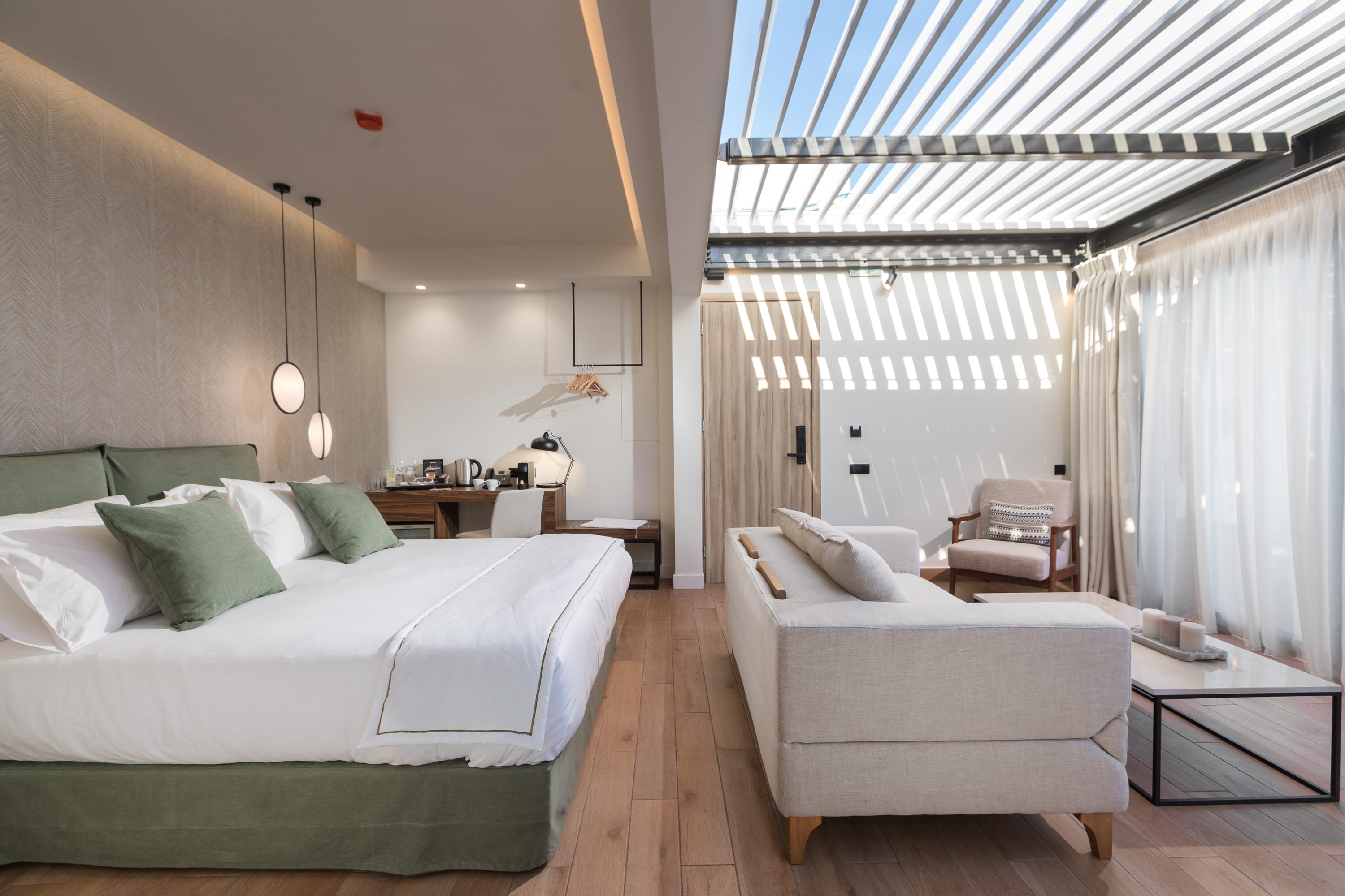 a room with a bed and a couch