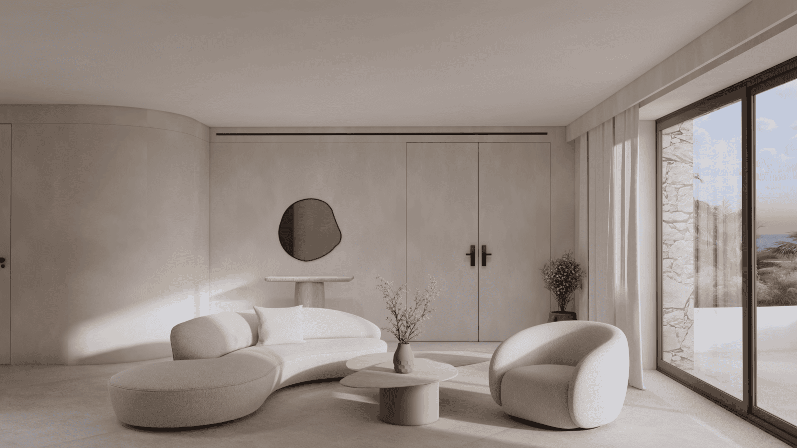 a room with a bed and a couch