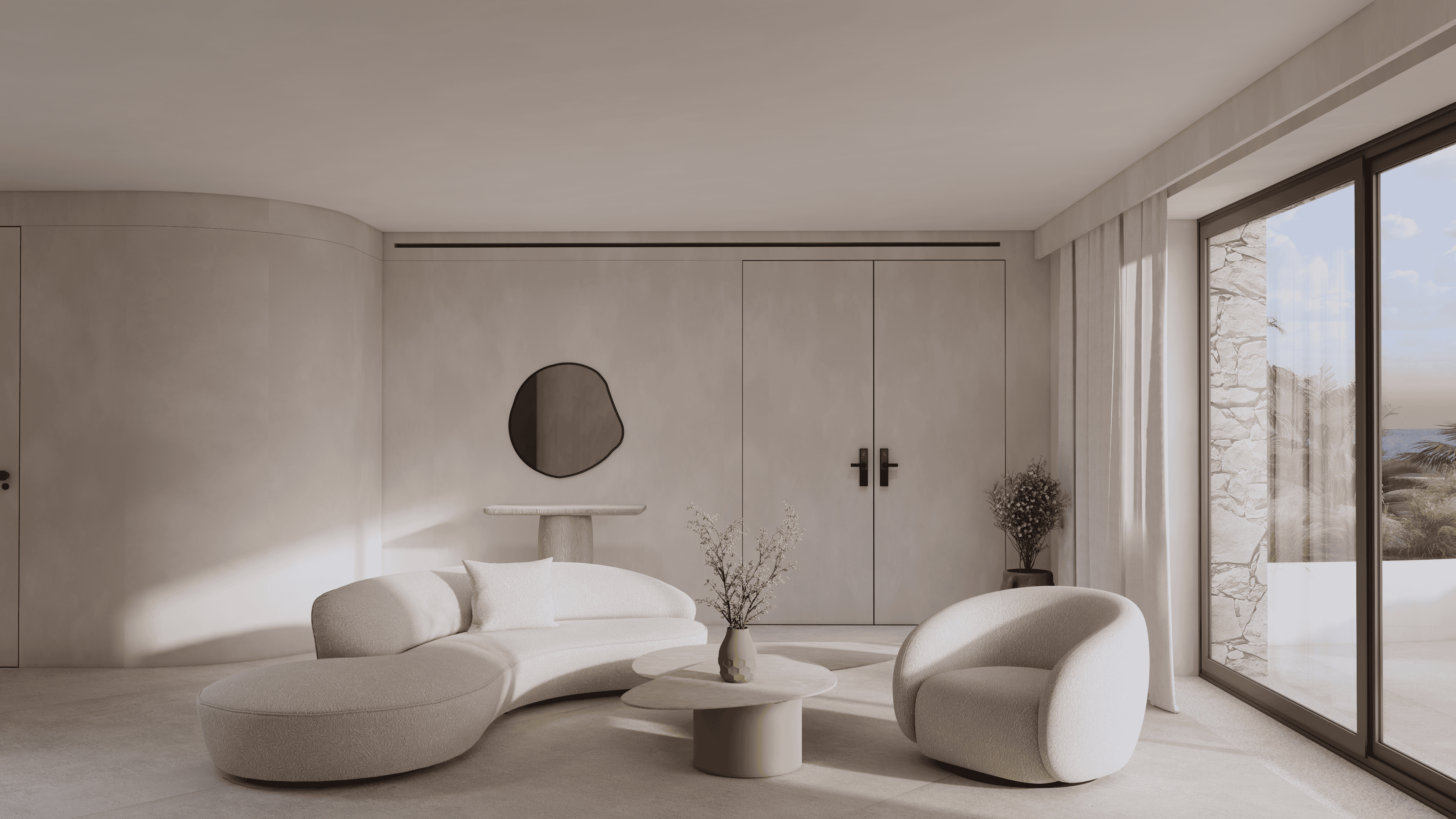 a room with a bed and a couch