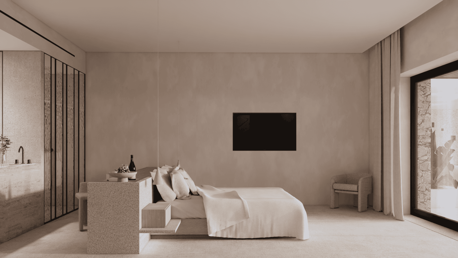 a person lying on a bed