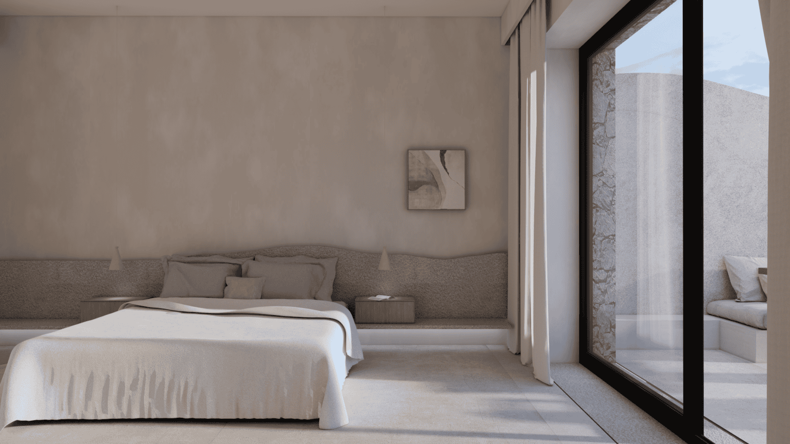 a room with a bed and a couch