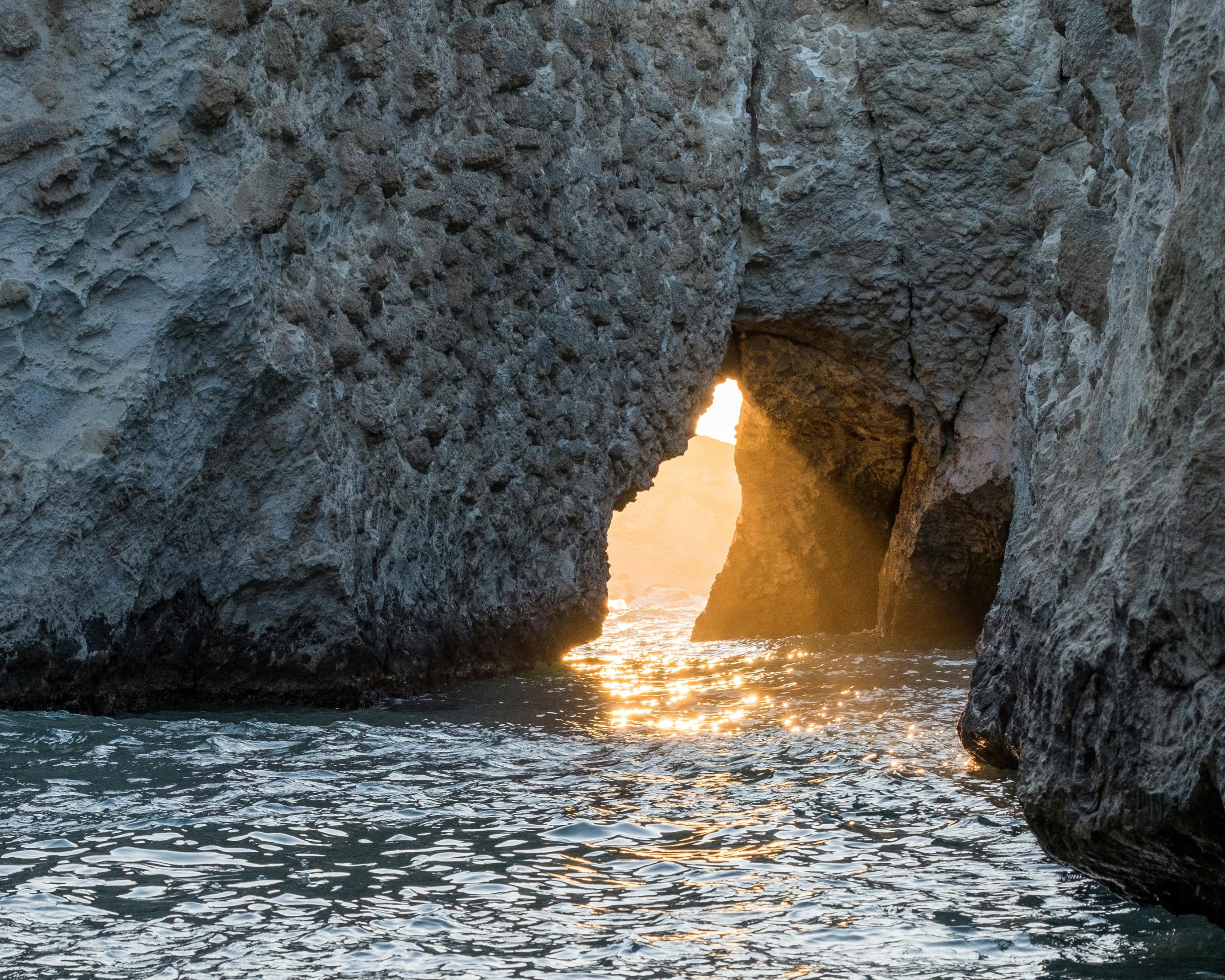 a cave with water in it