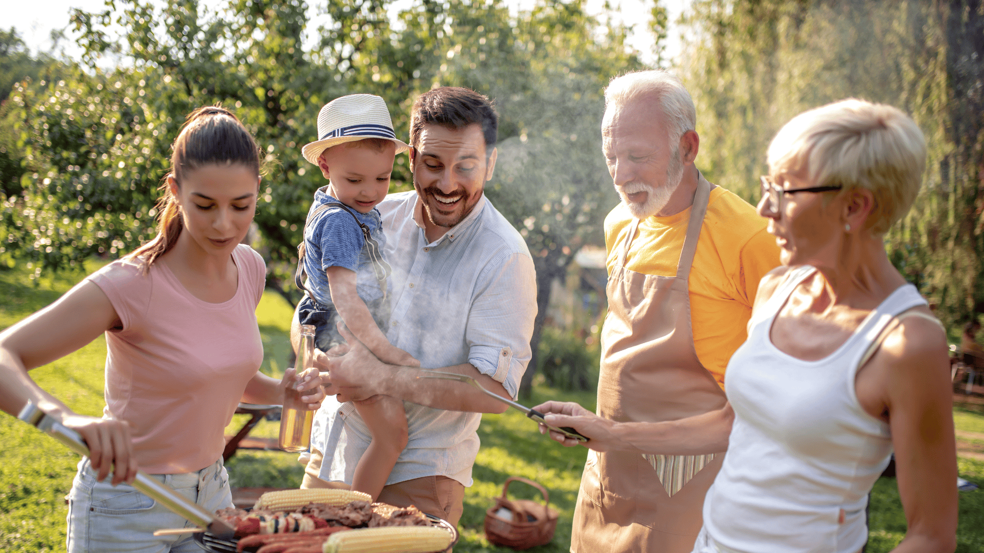 a group of people outside