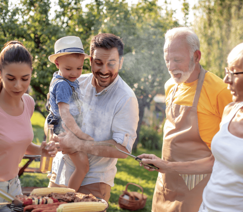 a group of people outside
